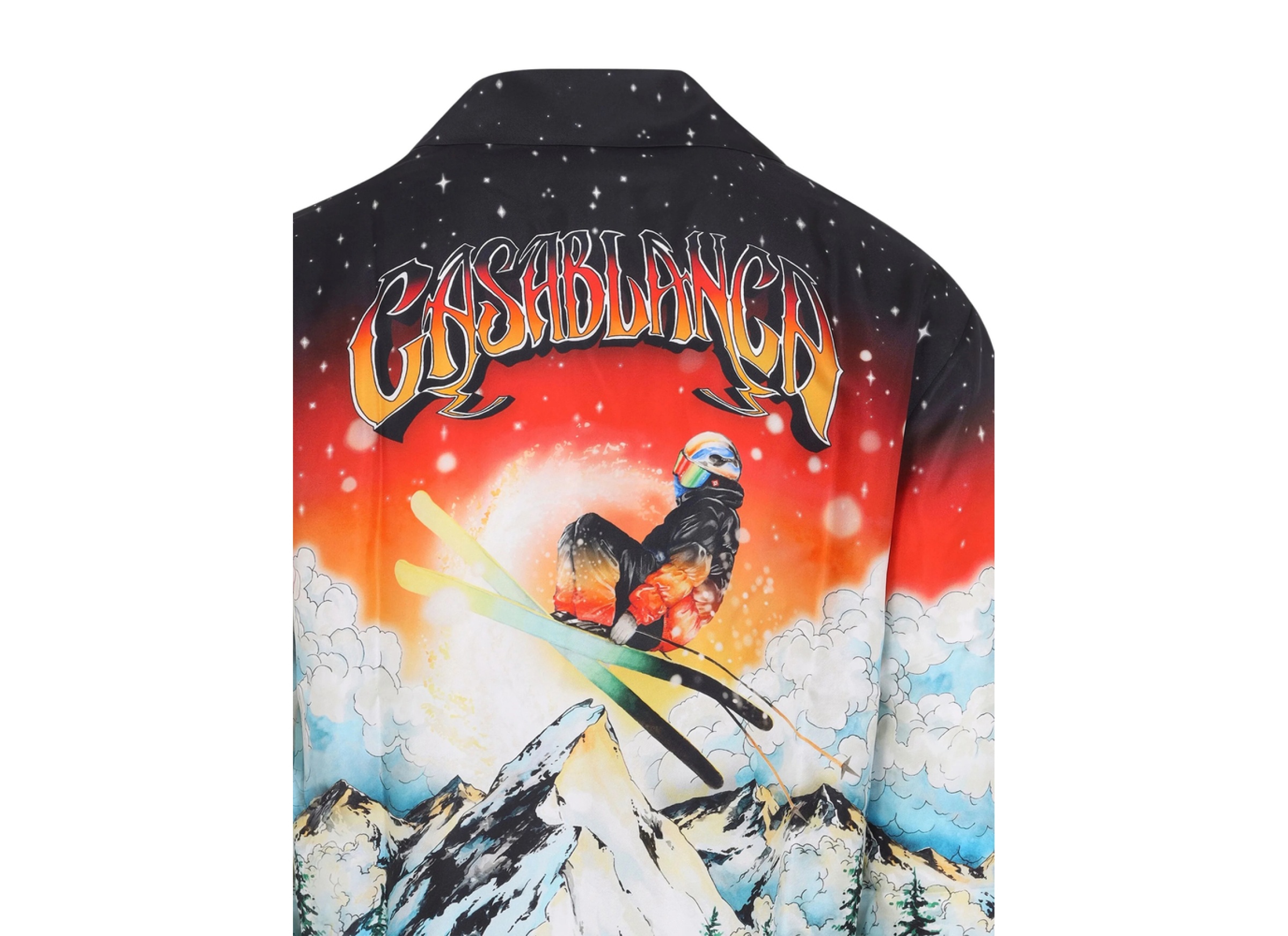 Casablanca Cuban Collar Long Sleeve Shirt In Black