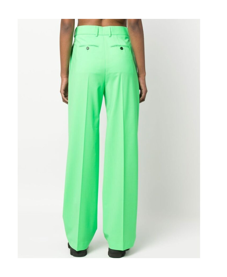 Msgm High-waist Tailored Trousers In Green