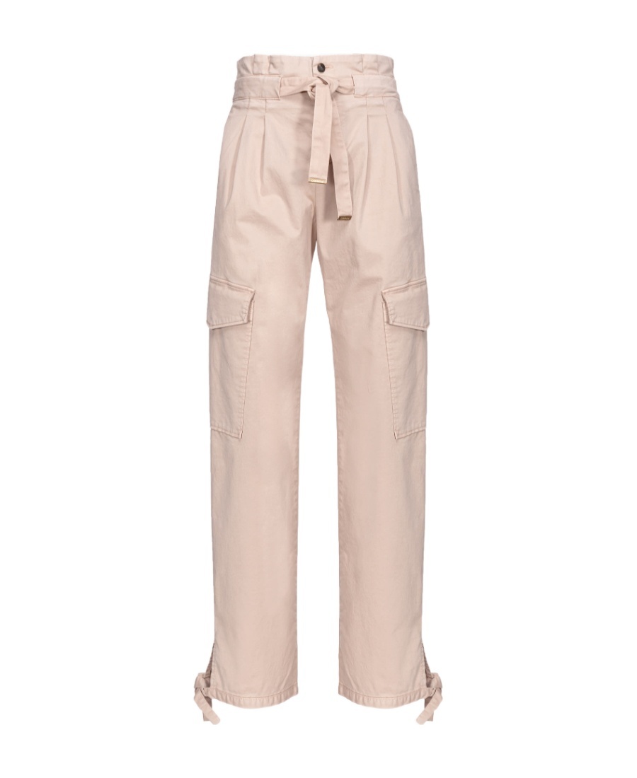Pinko Wide-leg Cargo Trousers In Nude
