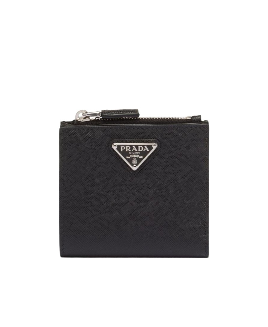 Prada Small Saffiano Leather Wallet In Black