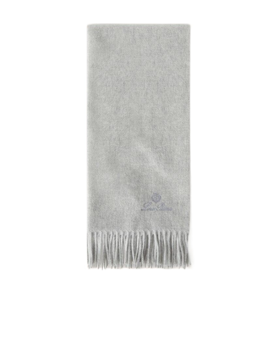 Loro Piana Grande Unita Fringed-edge Scarf In Gray