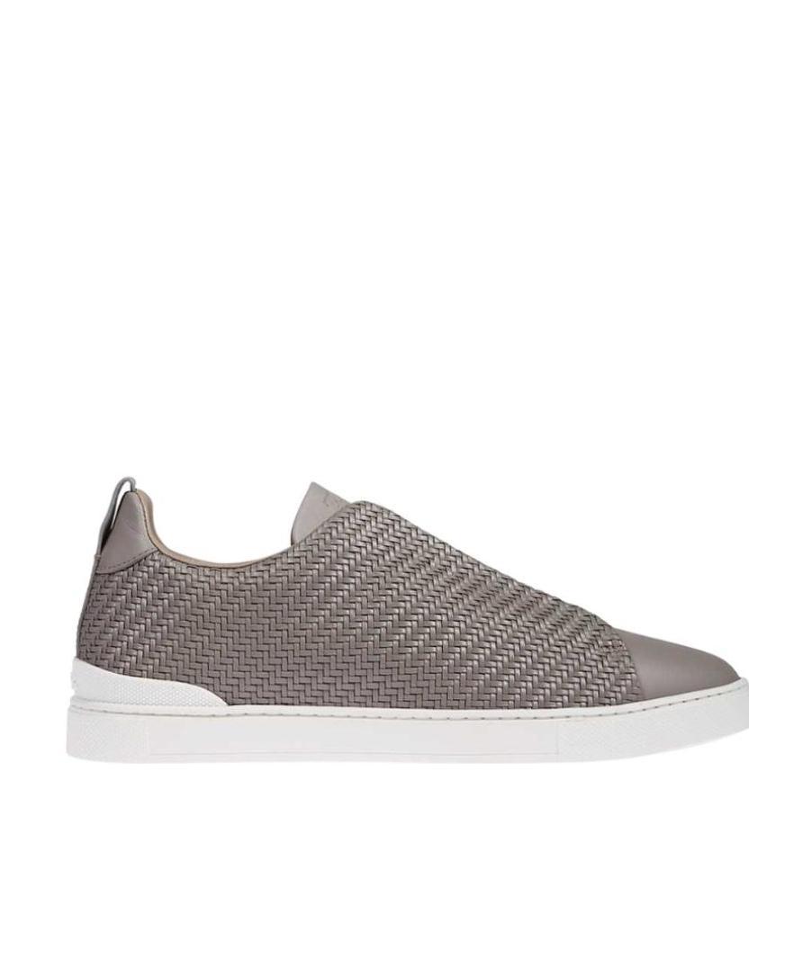 Zegna Triple Stitch Sneakers In Gray
