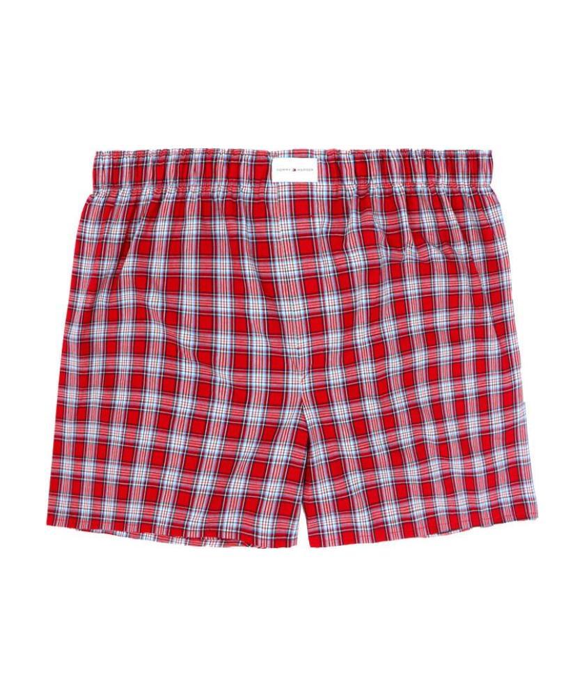 Shop Tommy Hilfiger Checkered Shorts In Red