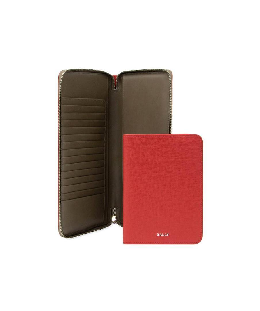 Bally Logo Card Bag In Red