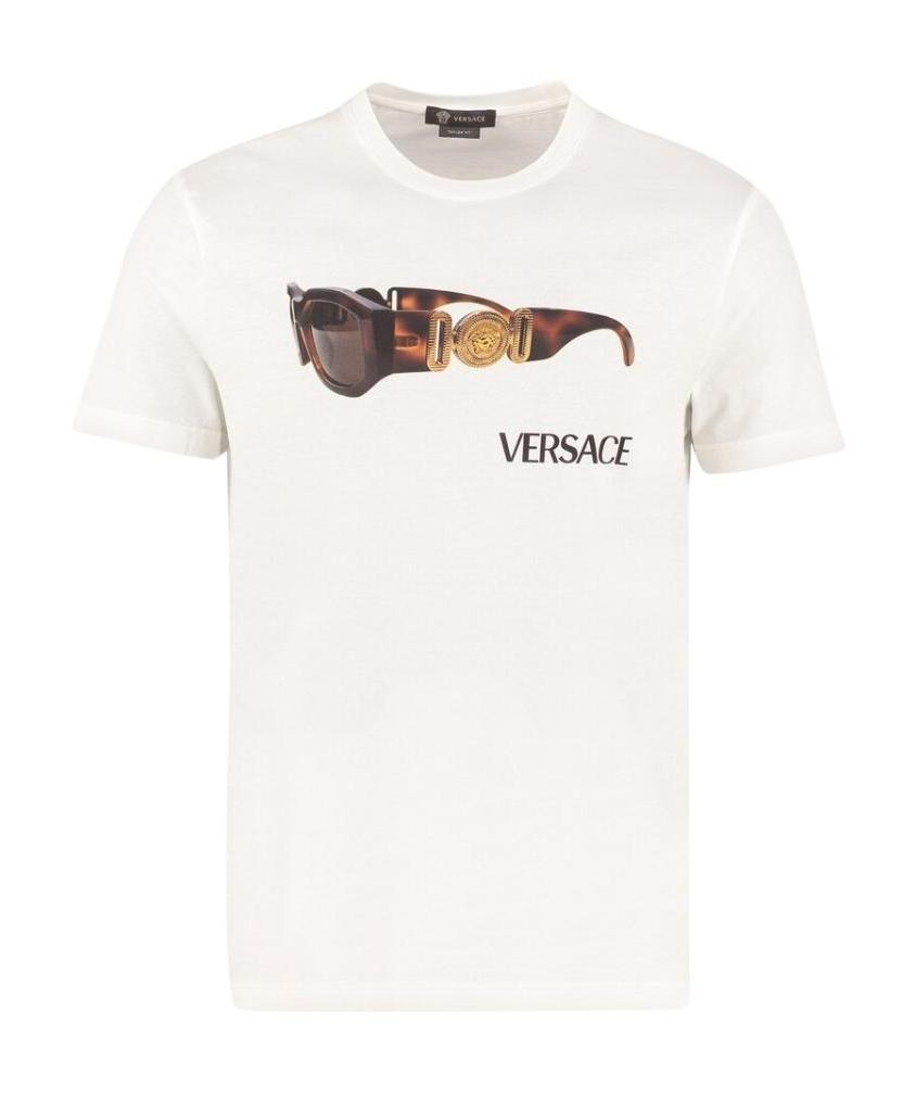 Versace Logo, Sunglasses, Printed T-shirt In White