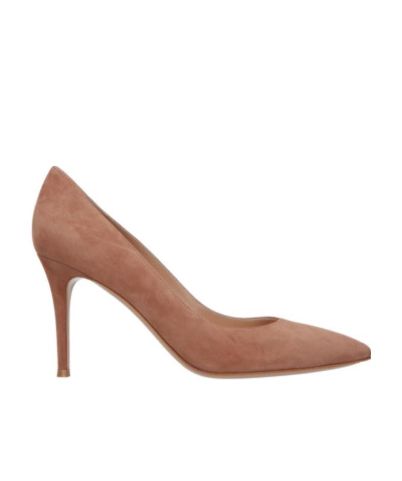Gianvito Rossi Pointed-toe 85mm Leather Pumps In Nude