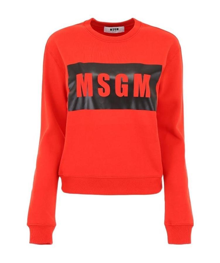 Msgm Logo Details Sweater In Red
