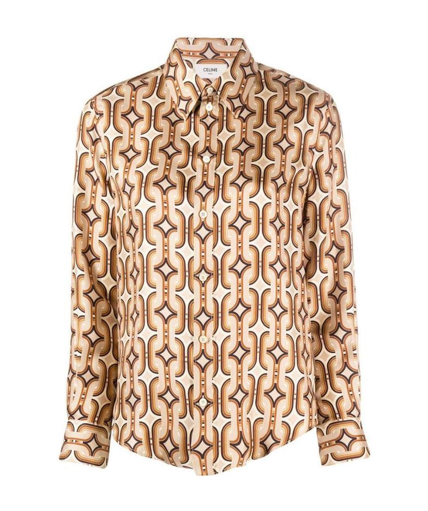 Celine Silk Multi-color Printed Shirt