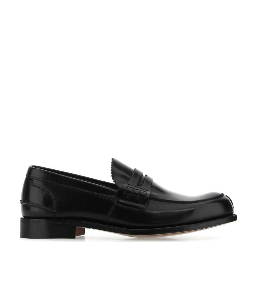 Church's Tunbridge Fume Navy Loafers In Black