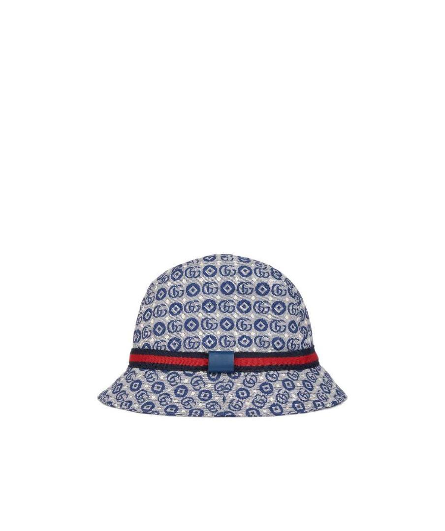 Gucci Gg Jacquard Canvas Fedora In Blue