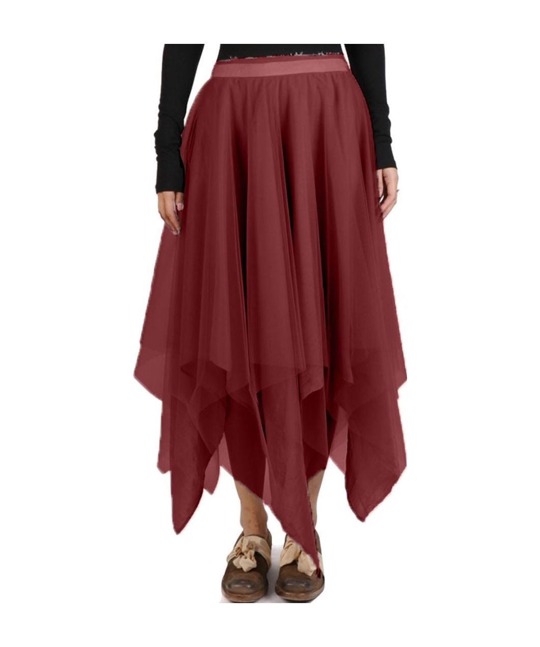 Marc Le Bihan Cascading Design Skirt In Red