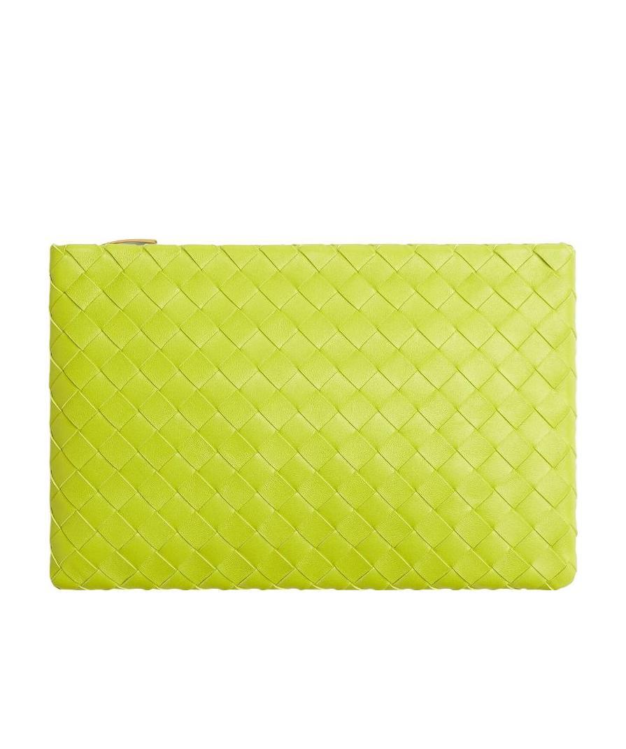 Bottega Veneta Intrecciato Makeup Bag In Yellow