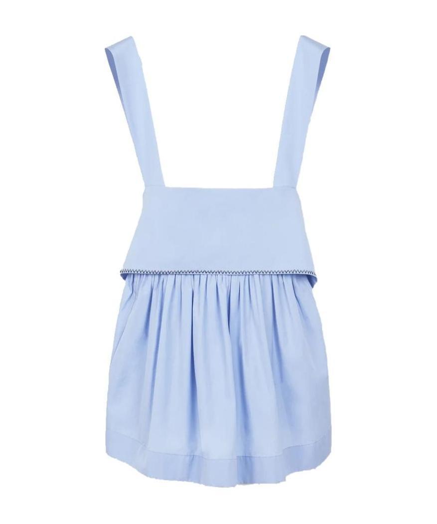 Chloé Pleated Detail Vest In Blue