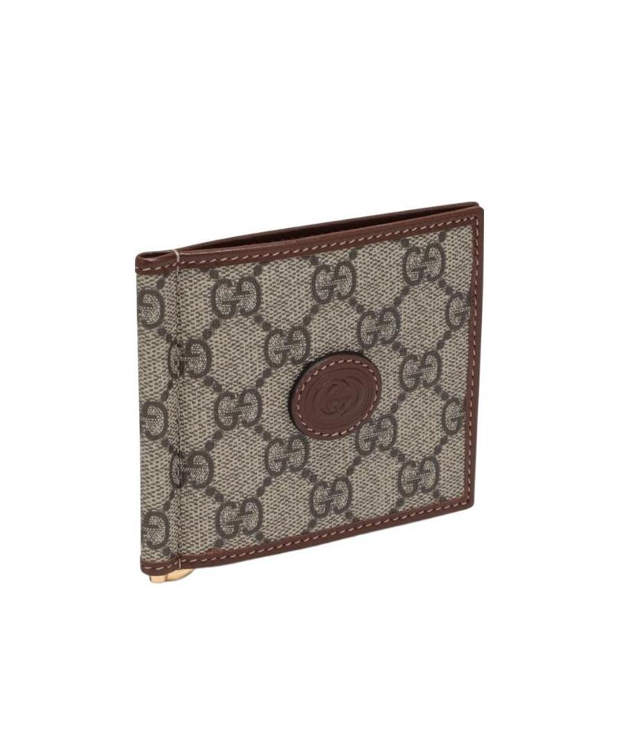 Gucci Gg Supreme Wallet In Brown