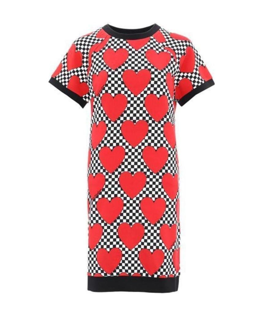 Moschino Love Printed T-shirt Dress In Red