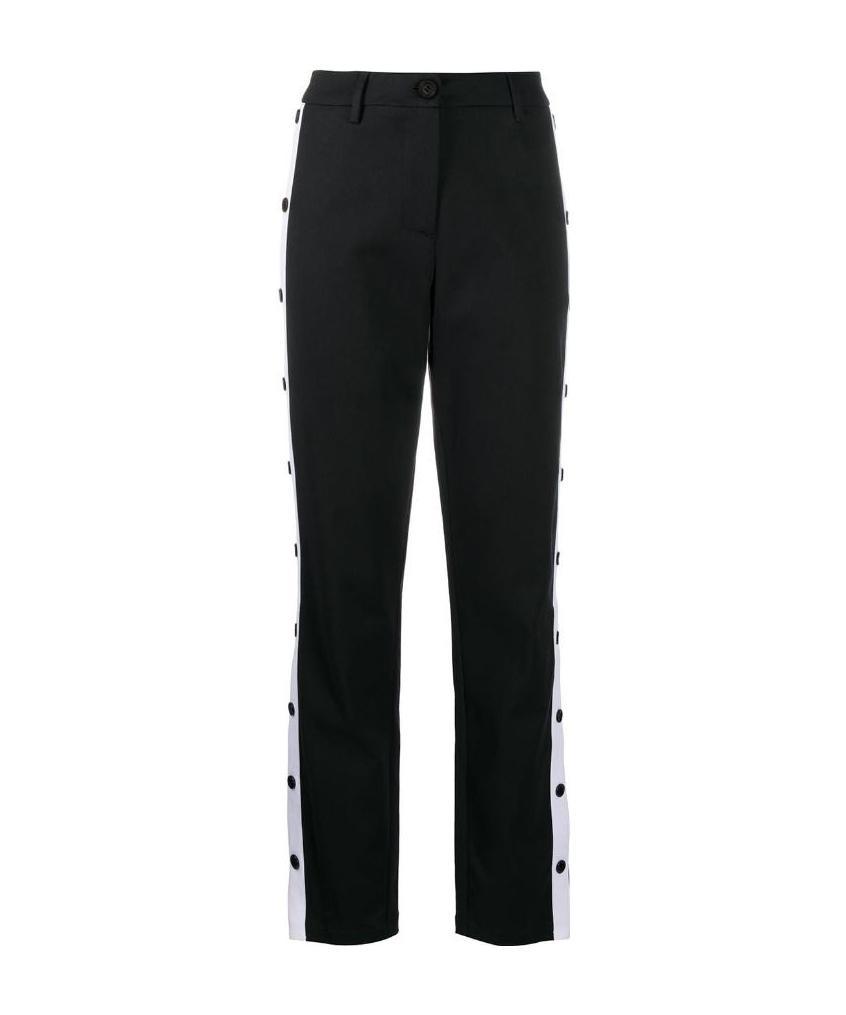 Moschino Side Button Casual Pants In Black