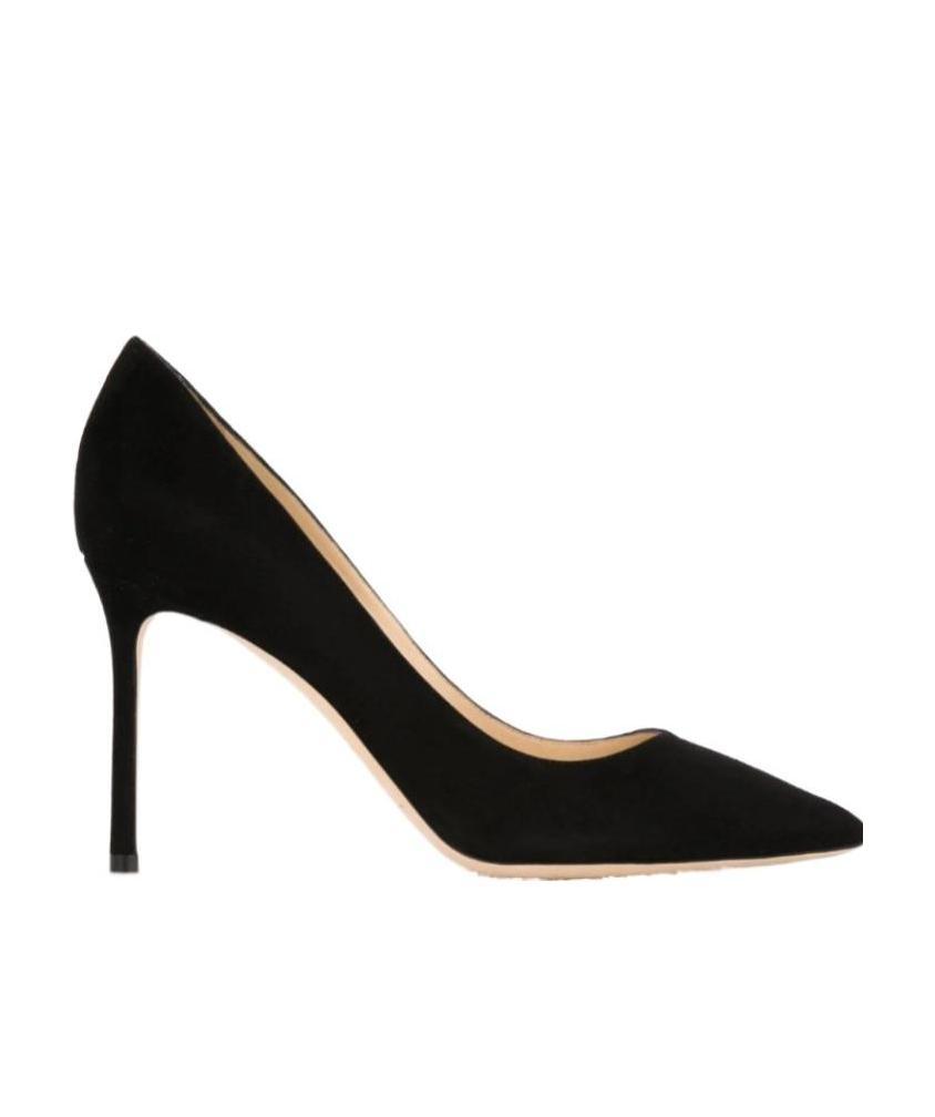 Jimmy Choo Romy 85 Spitze Pumps Aus Schwarzem Leder Mit Eidechsen-print In Black