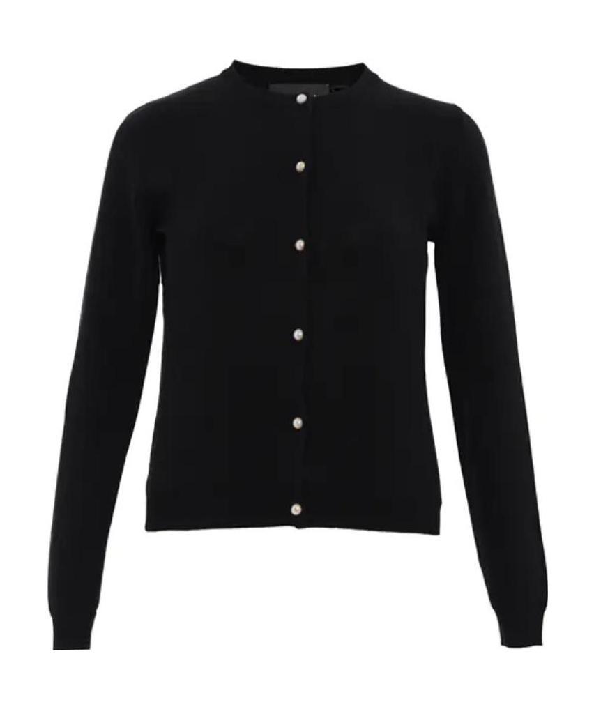 Moschino Knitted Design Cardigan In Black