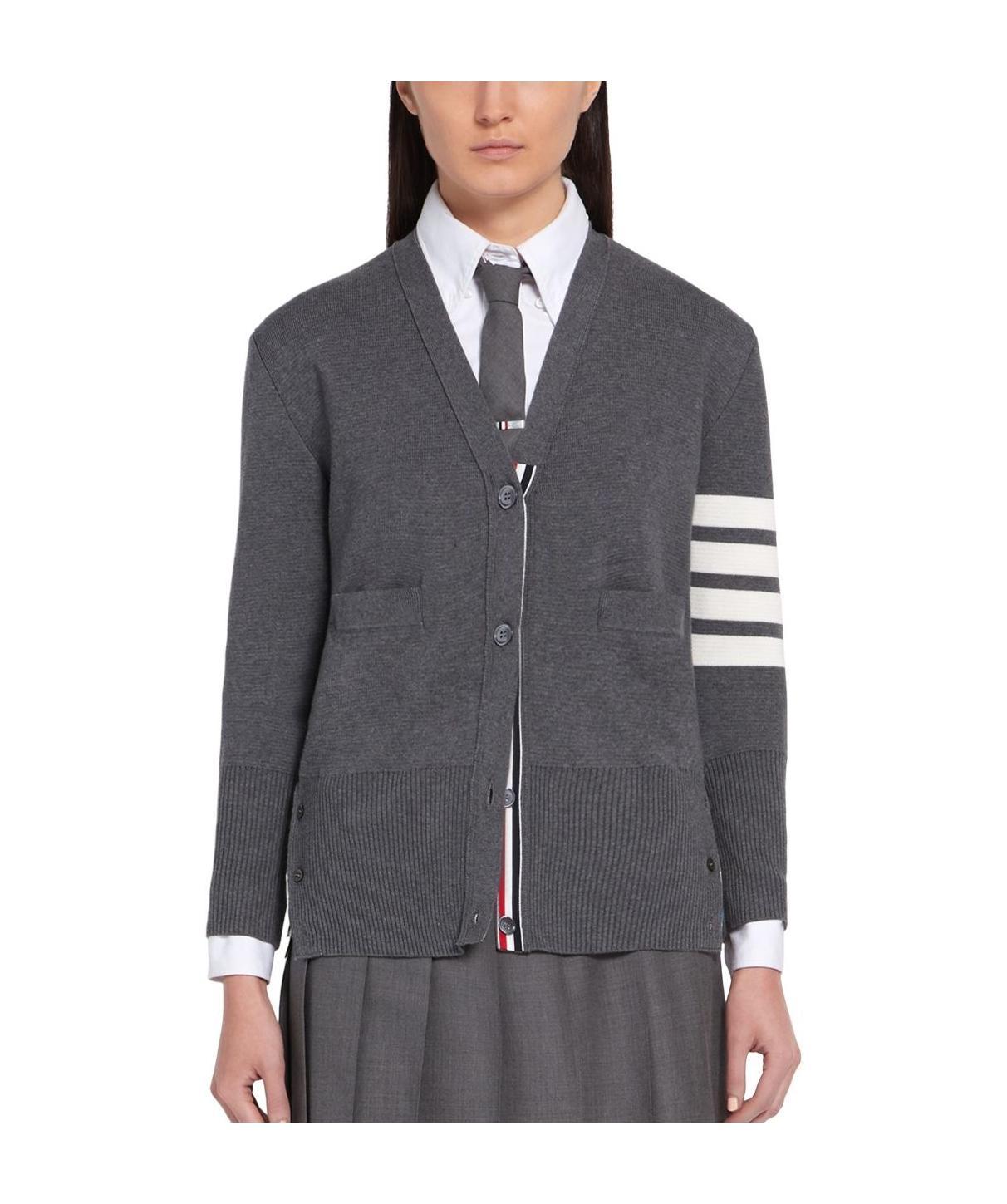 Thom Browne Women Cardigan Con Scollo A V In Gray