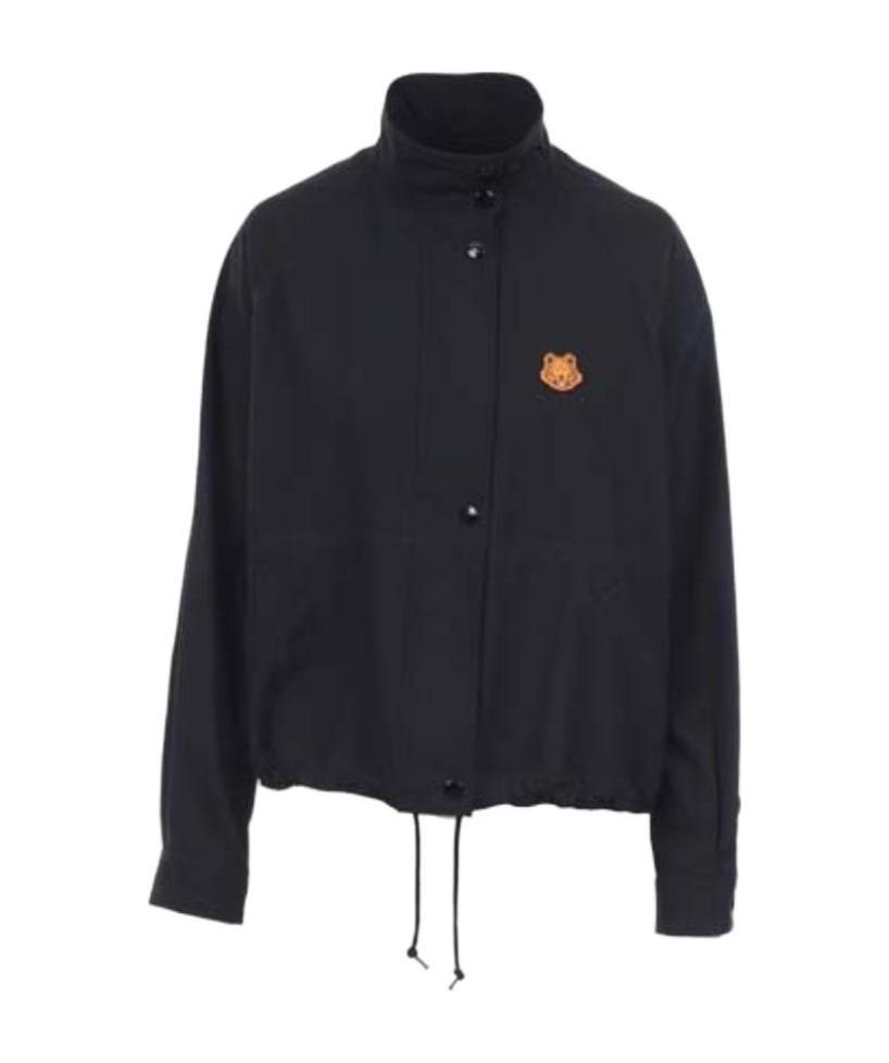 Kenzo Cropped Tiger Patch Jacket In Black