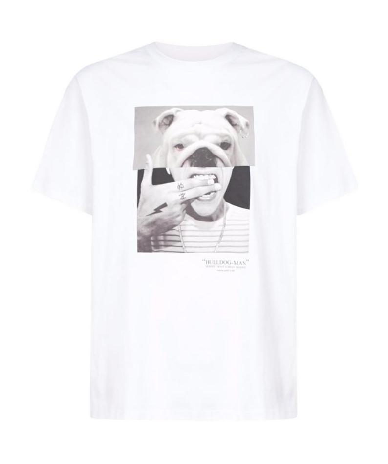 Neil Barrett Printed T-shirt With Round Neck In White