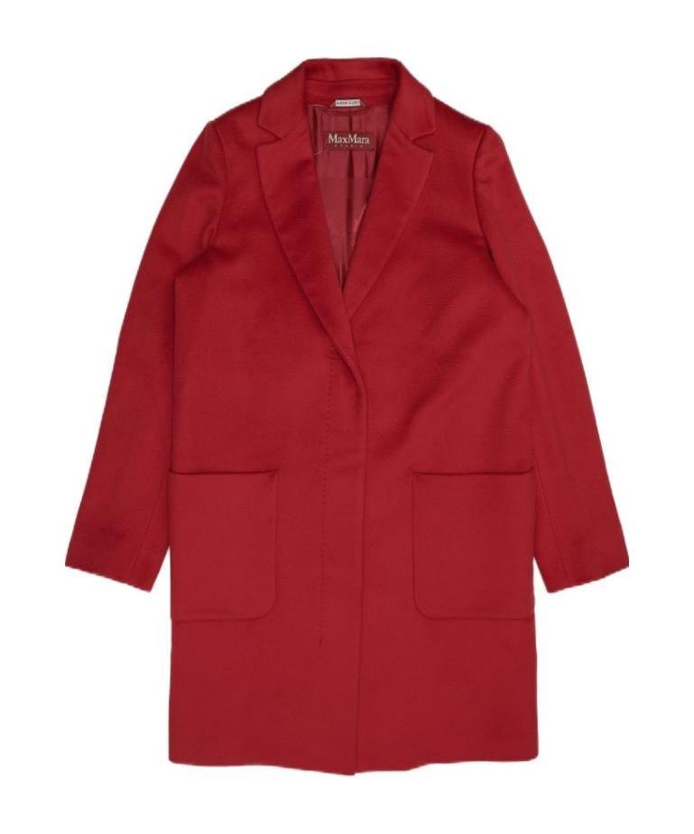 Max Mara Single-breasted Medium-length Coat In Red
