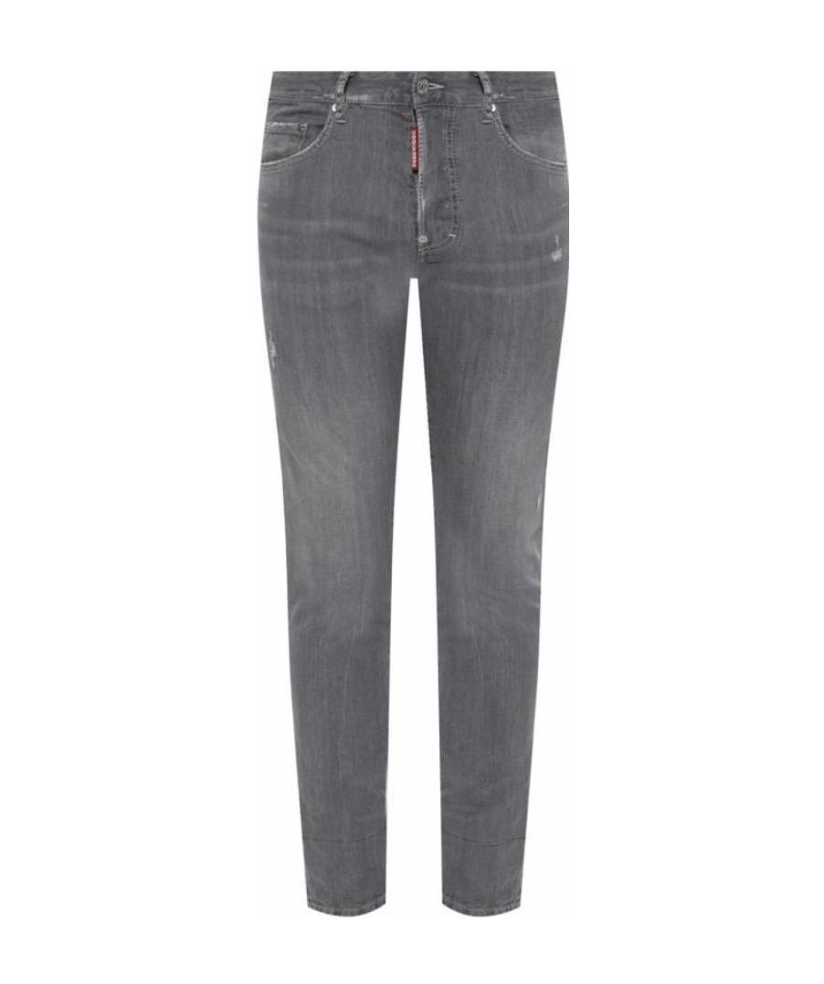 Dsquared2 Distressed Slim-fit Jeans In Gray