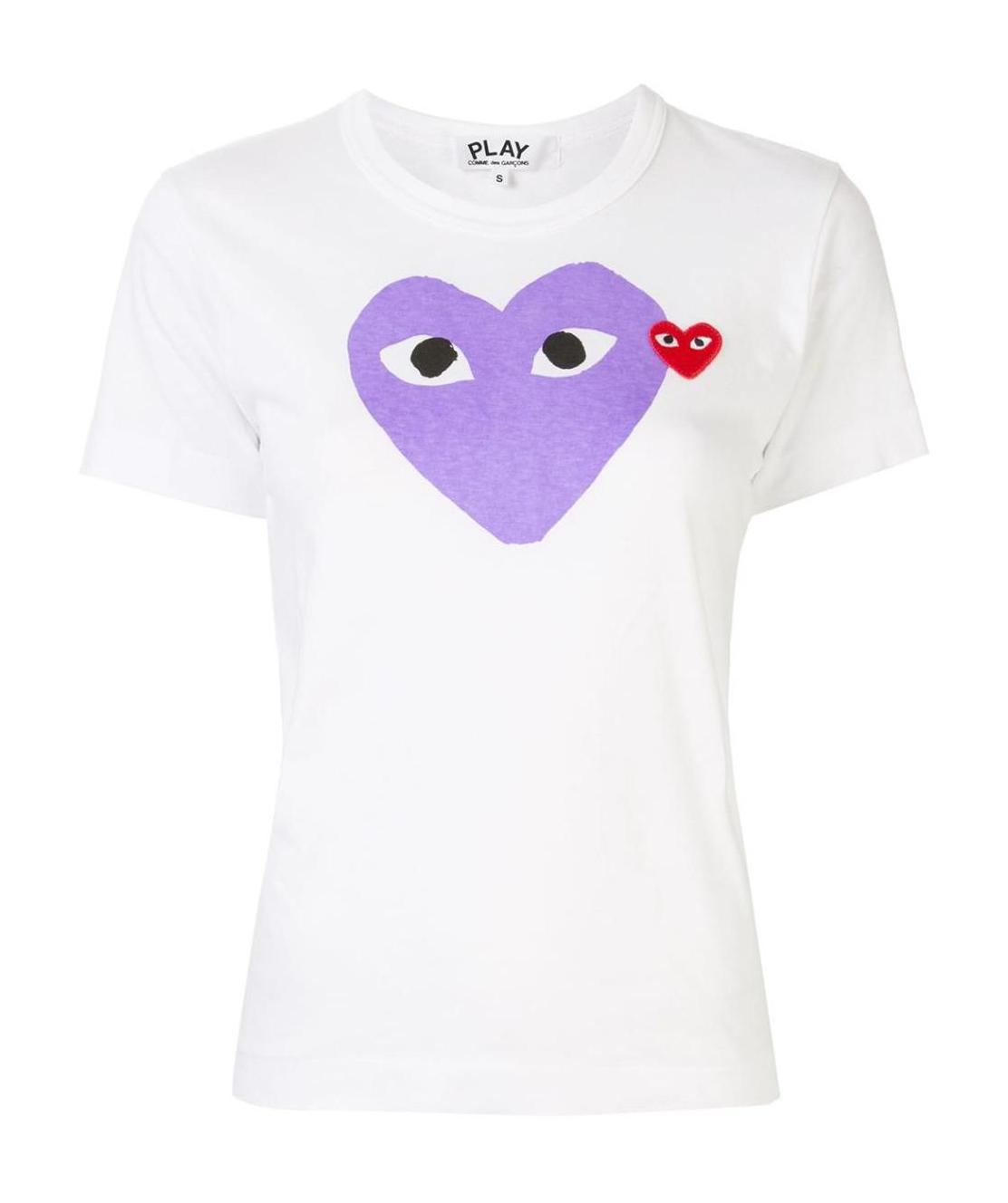 Comme Des Garçons Play Logo-patch Printed T-shirt In White