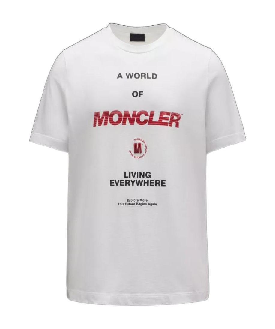 Moncler Logo Print T-shirt In White