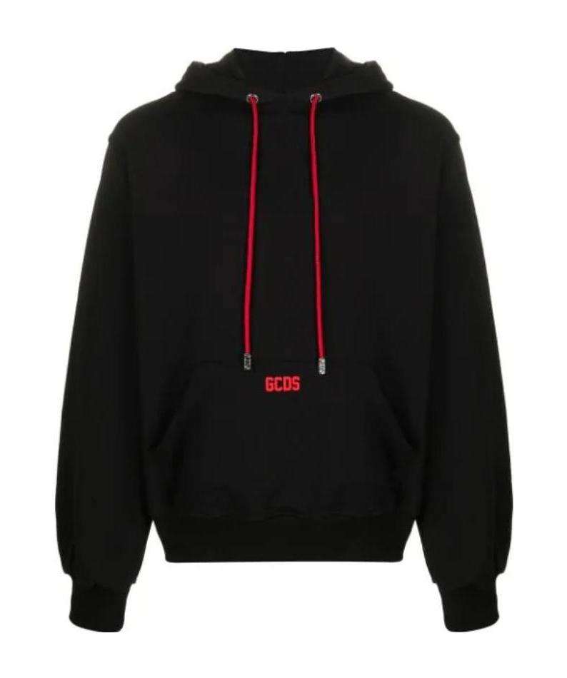 Shop Gcds Logo Hooded Sweater In Black