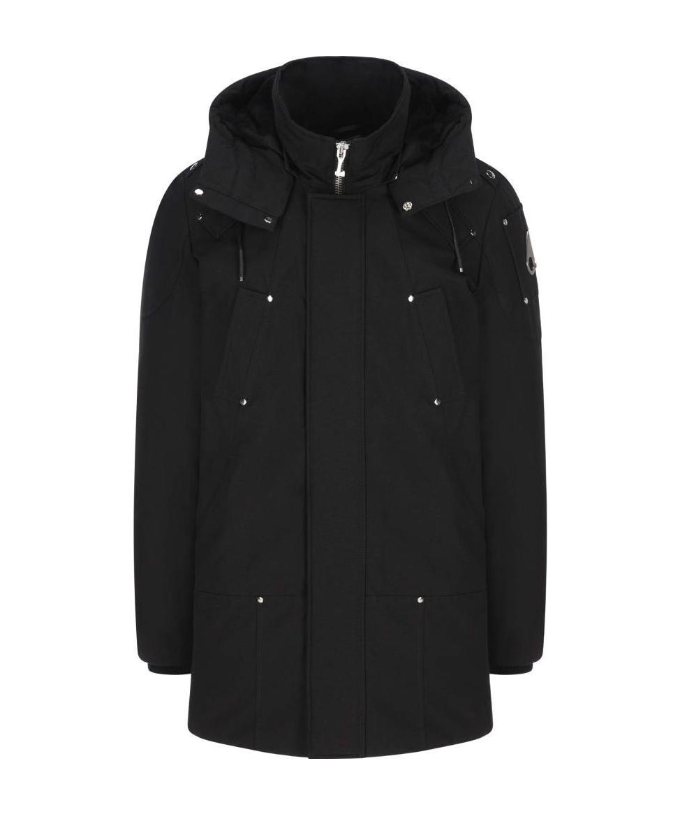 Moose Knuckles Shearling-lined Padded Coat In Black