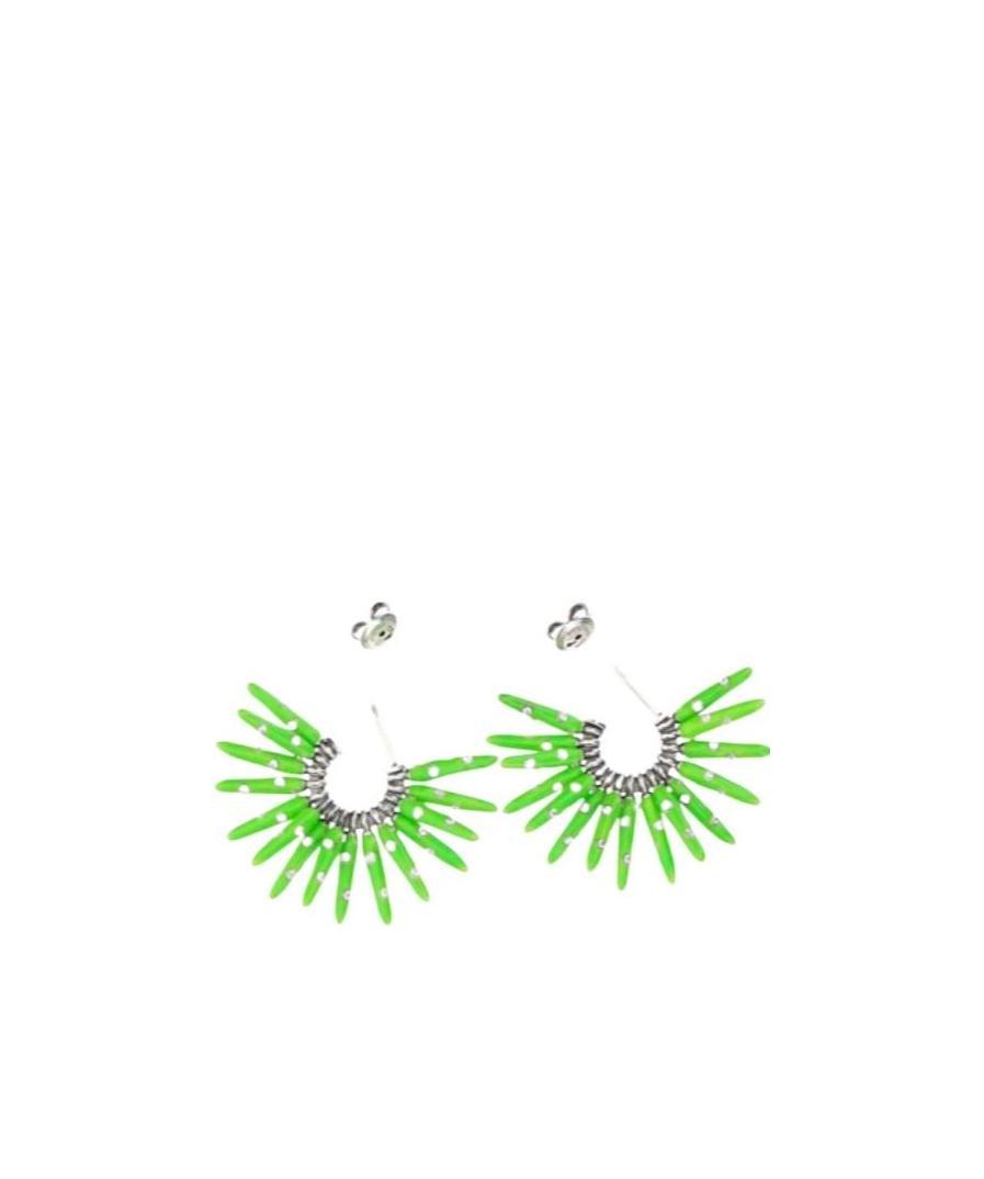 Bottega Veneta Spiked Crystal-embellished Earrings In Green