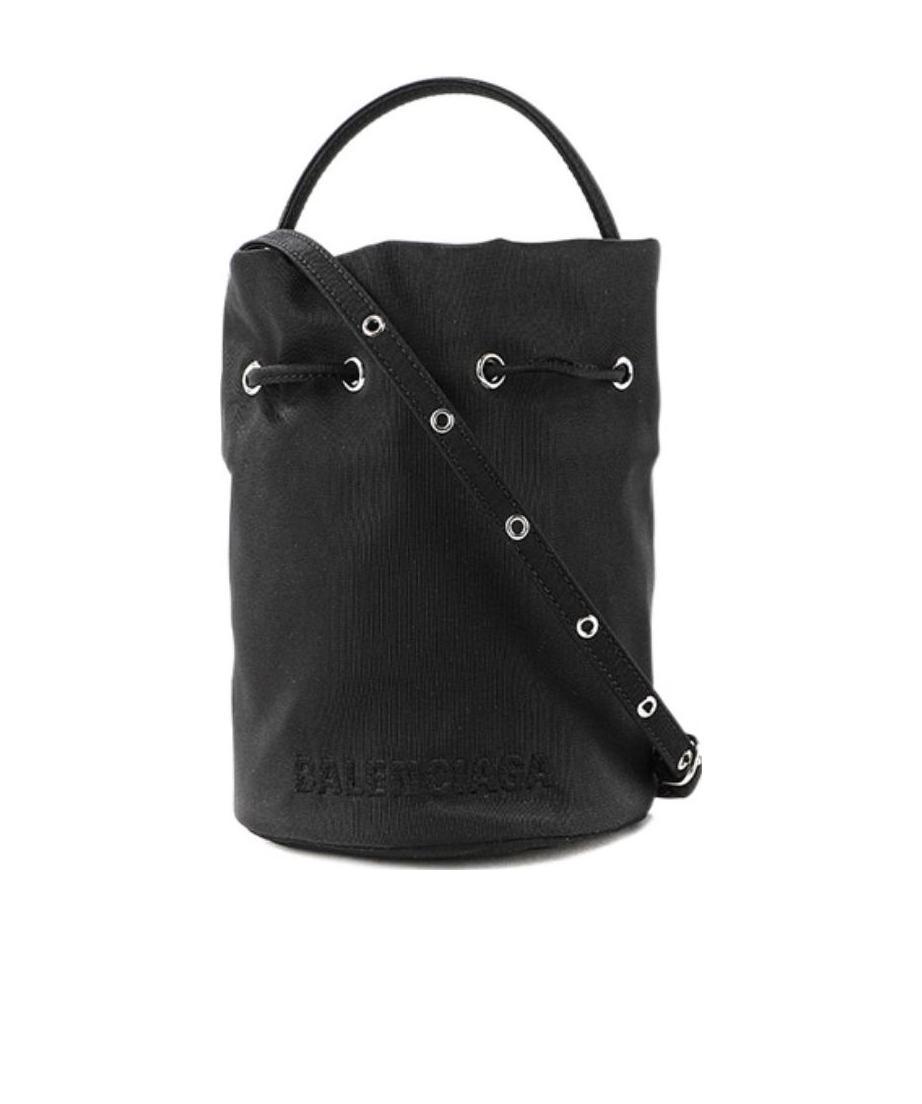 Balenciaga Wheel Drawstring Bucket Bag In Black