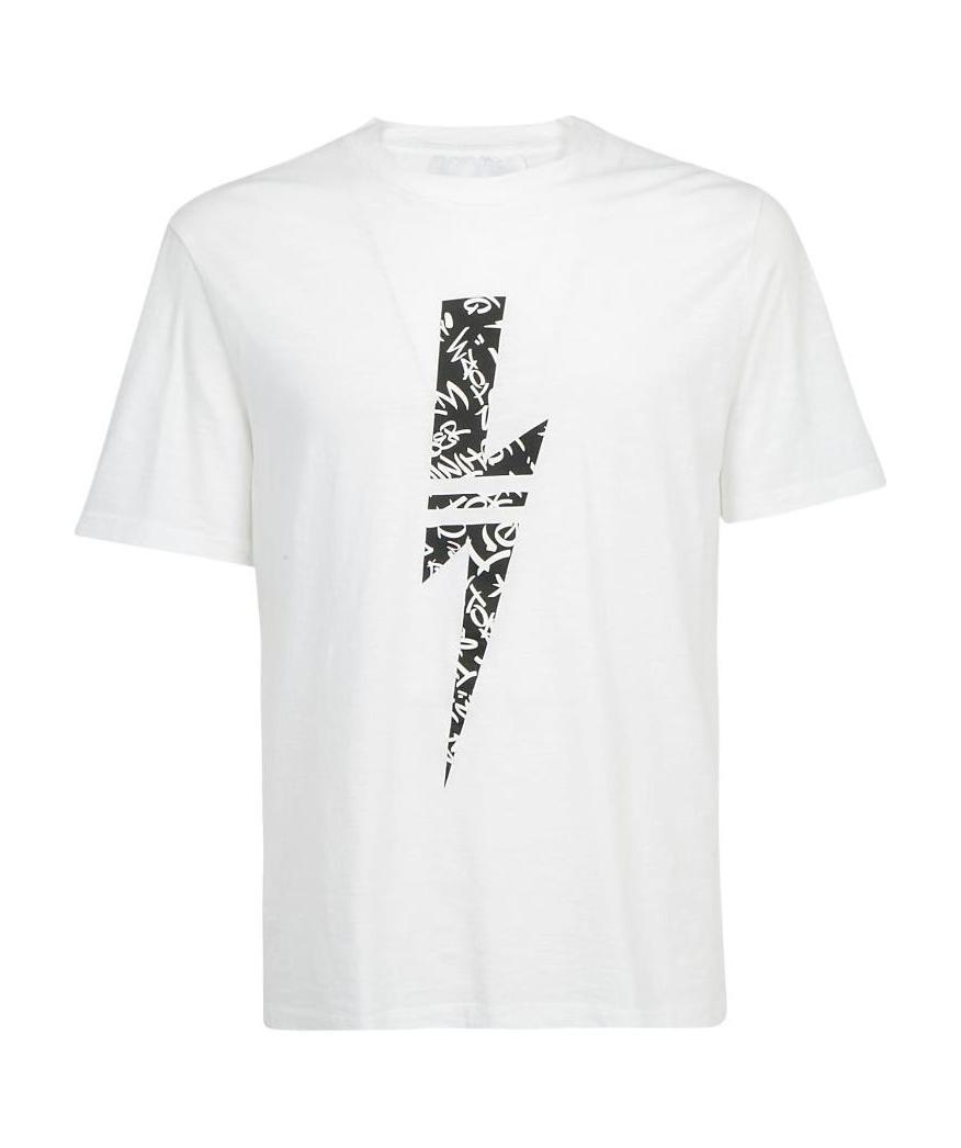 Neil Barrett Lightning Printed T-shirt In White