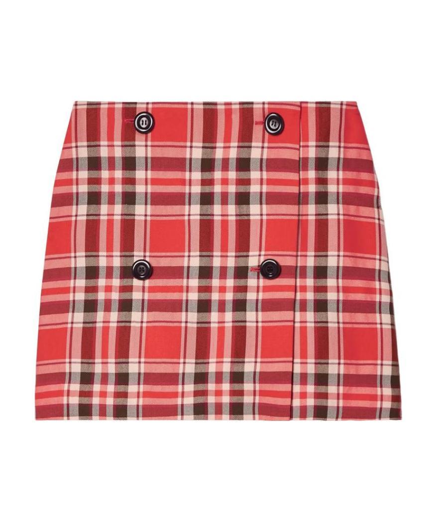 Acne Studios Check-pattern Miniskirt In Red
