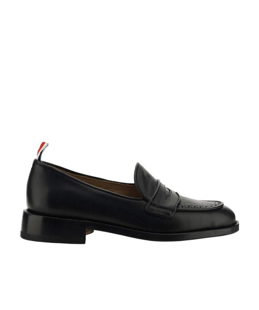 Thom Browne Woven Backless Slip-on Penny Loafers In Black