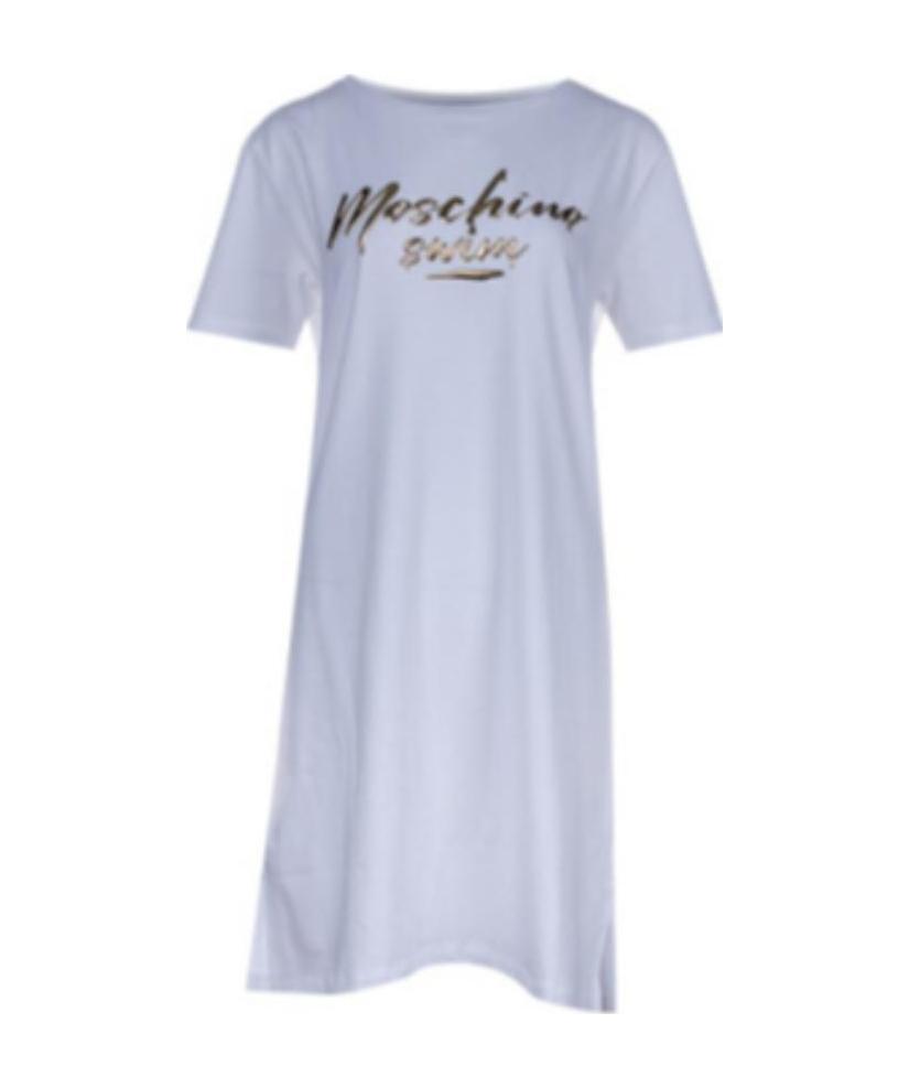 Moschino Logo Dress In Blue