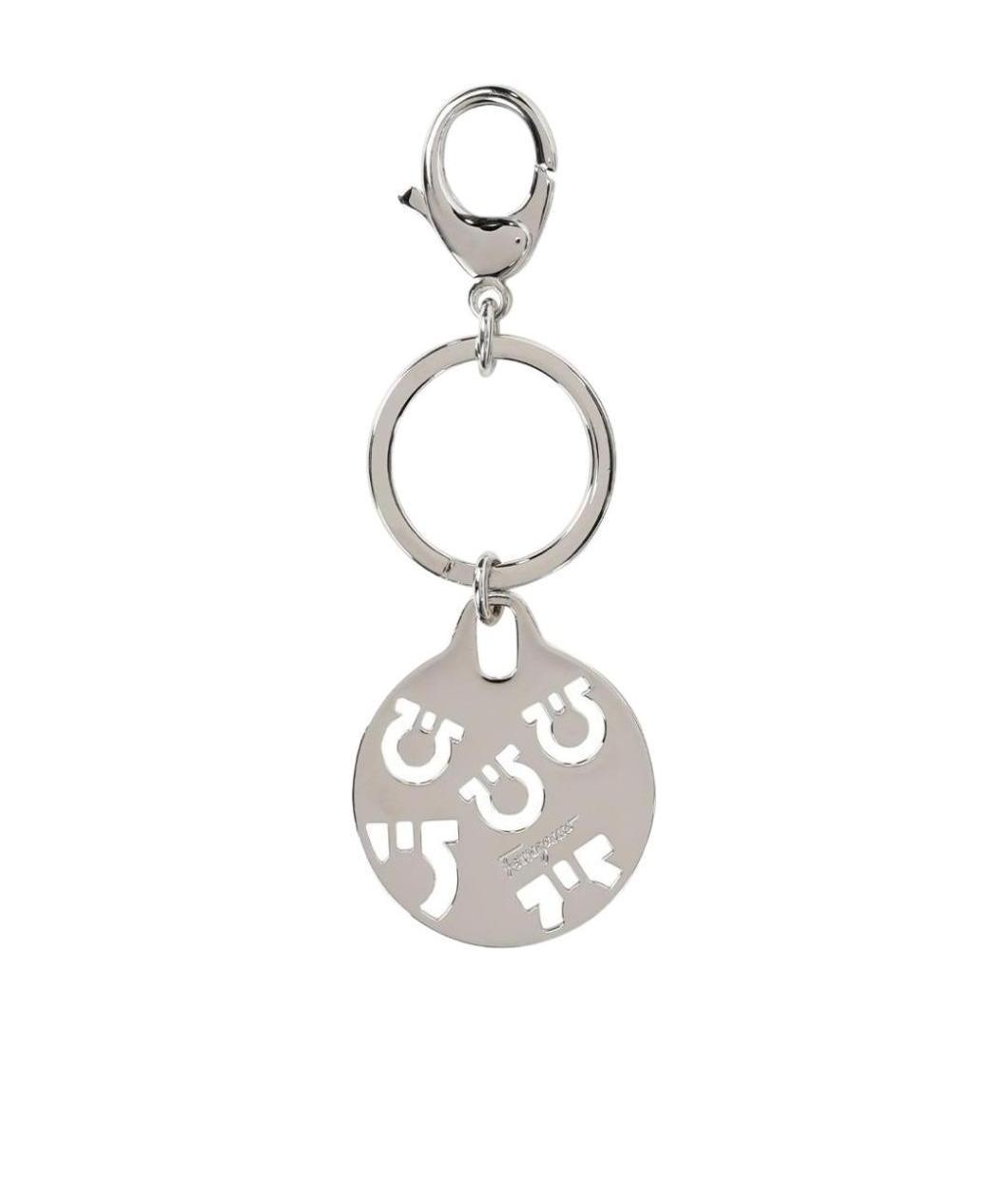Ferragamo Logo Keychain In Red