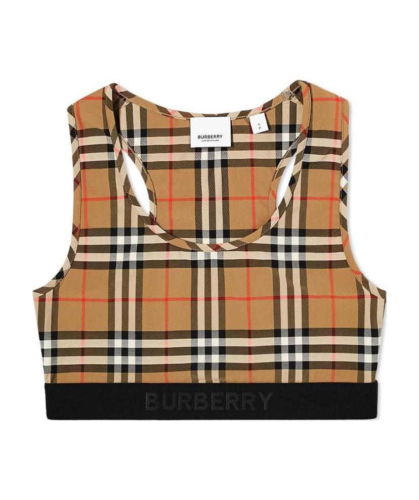 Burberry Dalby Check Sport Top In Nude