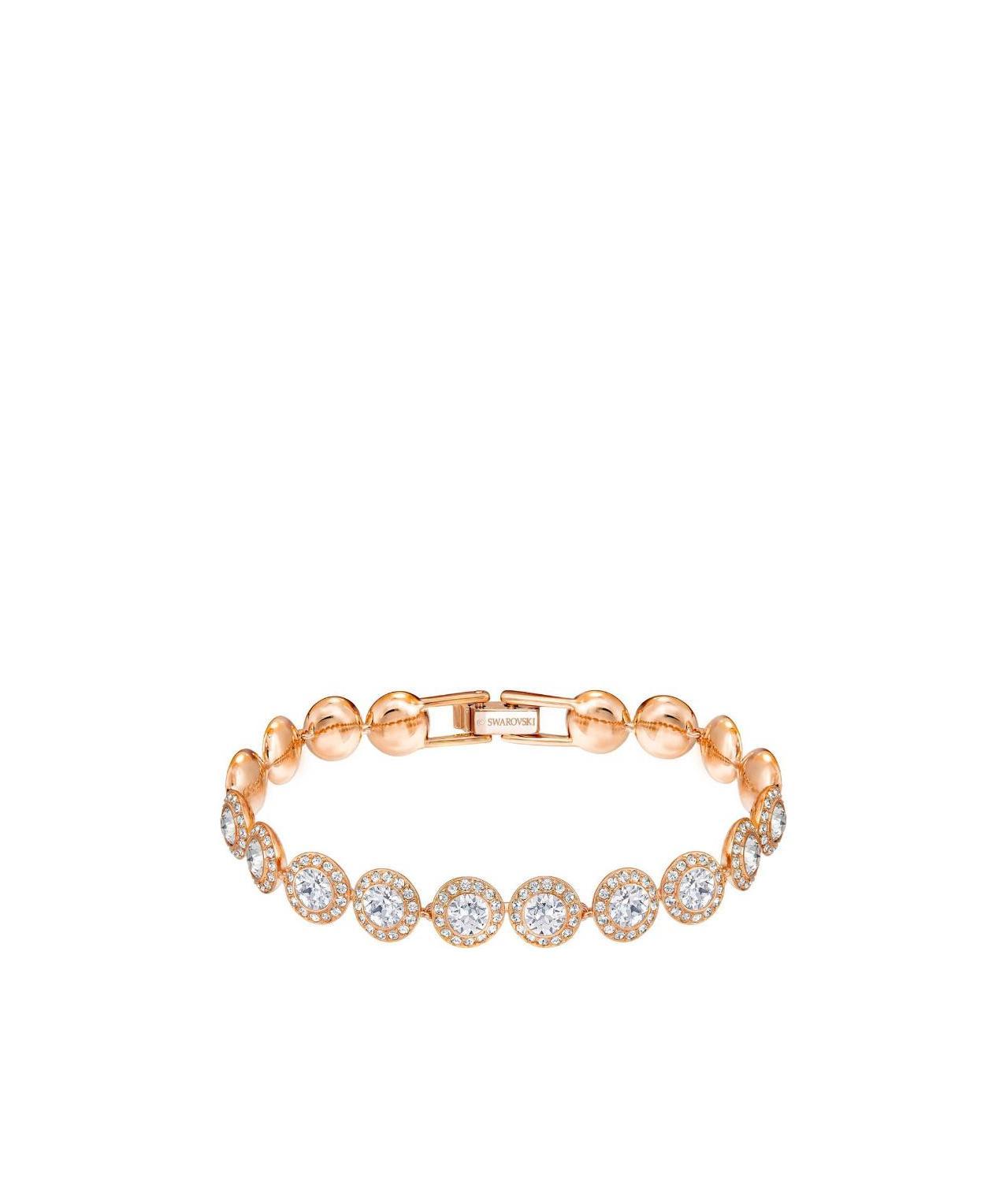 Swarovski Crystal Halo Link Bracelet In Yellow