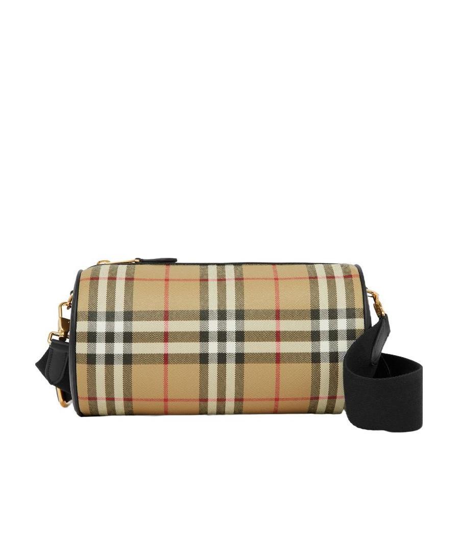 Burberry Vintage Check Crossbody Barrel Bag In Nude