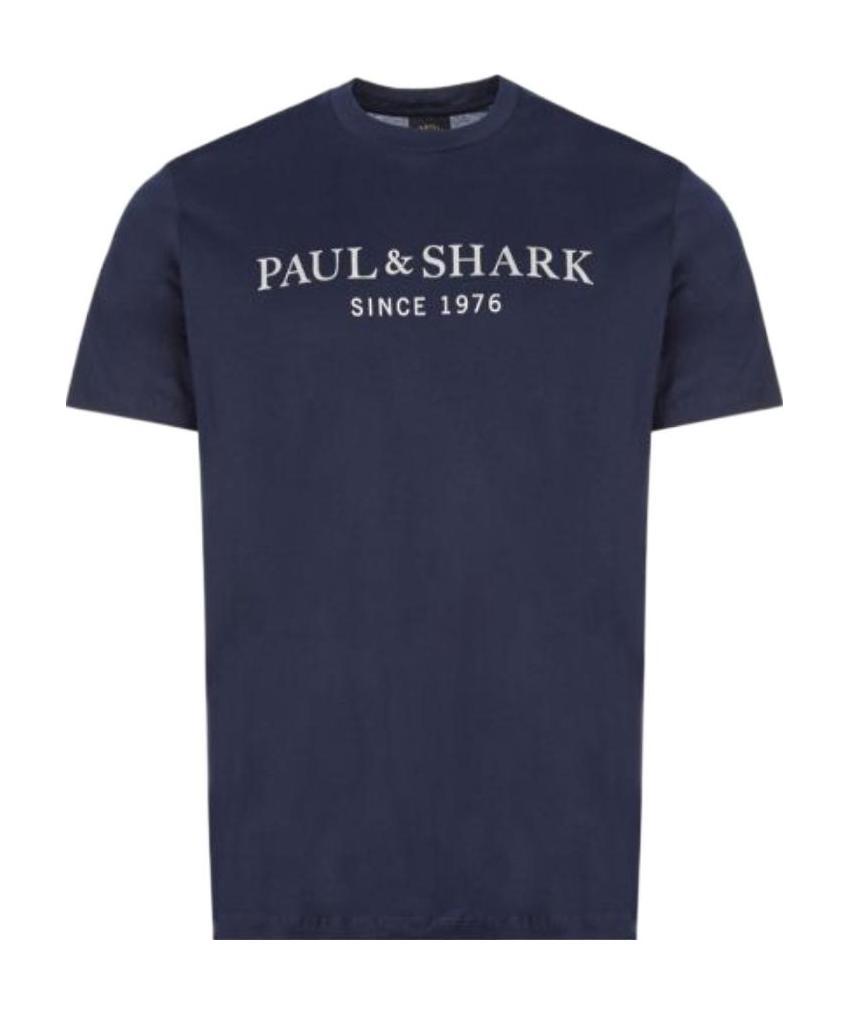 Shop Paul & Shark Logo-print T-shirt In Black