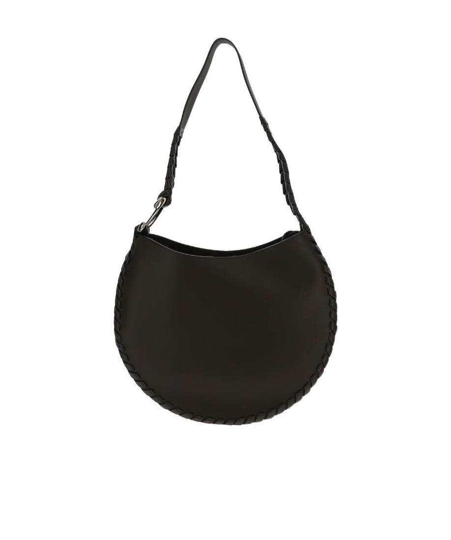 Shop Chloé Moon Leather Shoulder Bag In Black