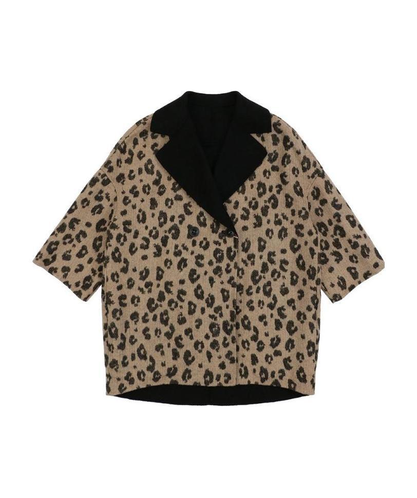 Max Mara Leopard Print Leisure Jacket In Black