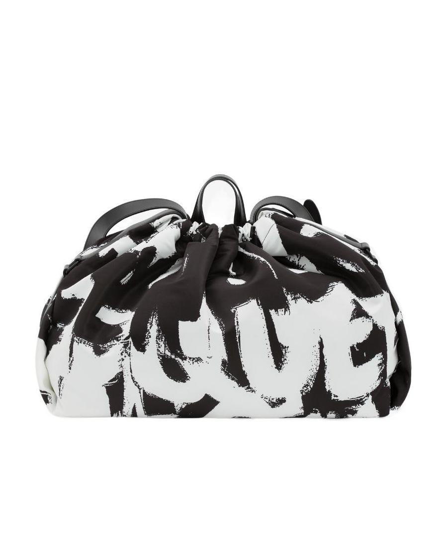 Alexander Mcqueen Graffiti Logo-print Tote Bag In Black