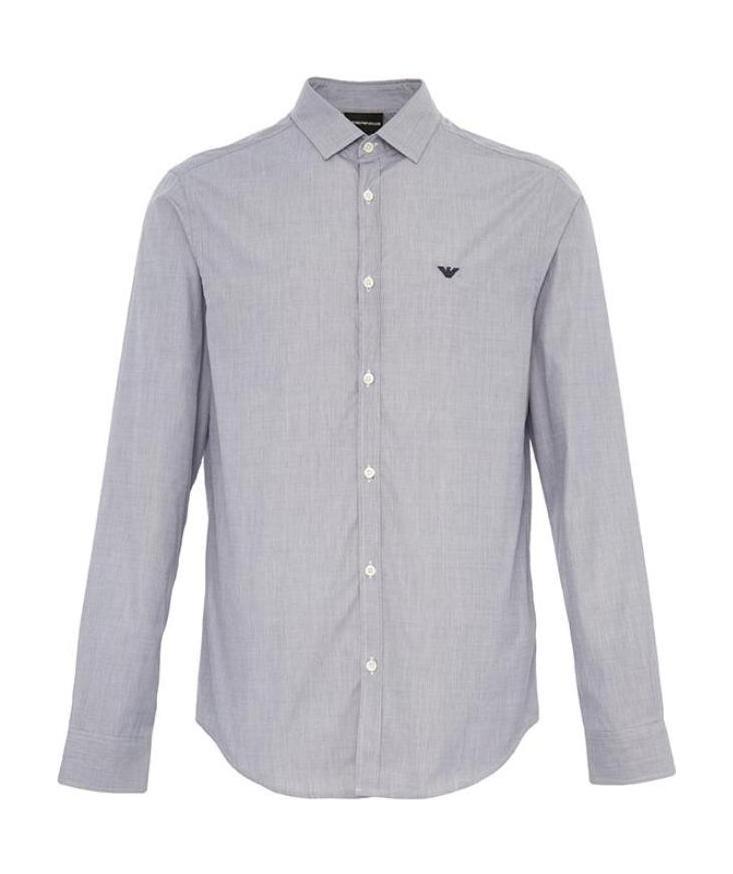 Emporio Armani Long-sleeved Shirt In Gray