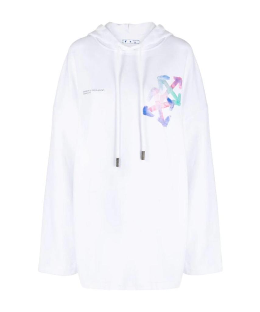 Off-white Watercolour Arrows Hoodie In White