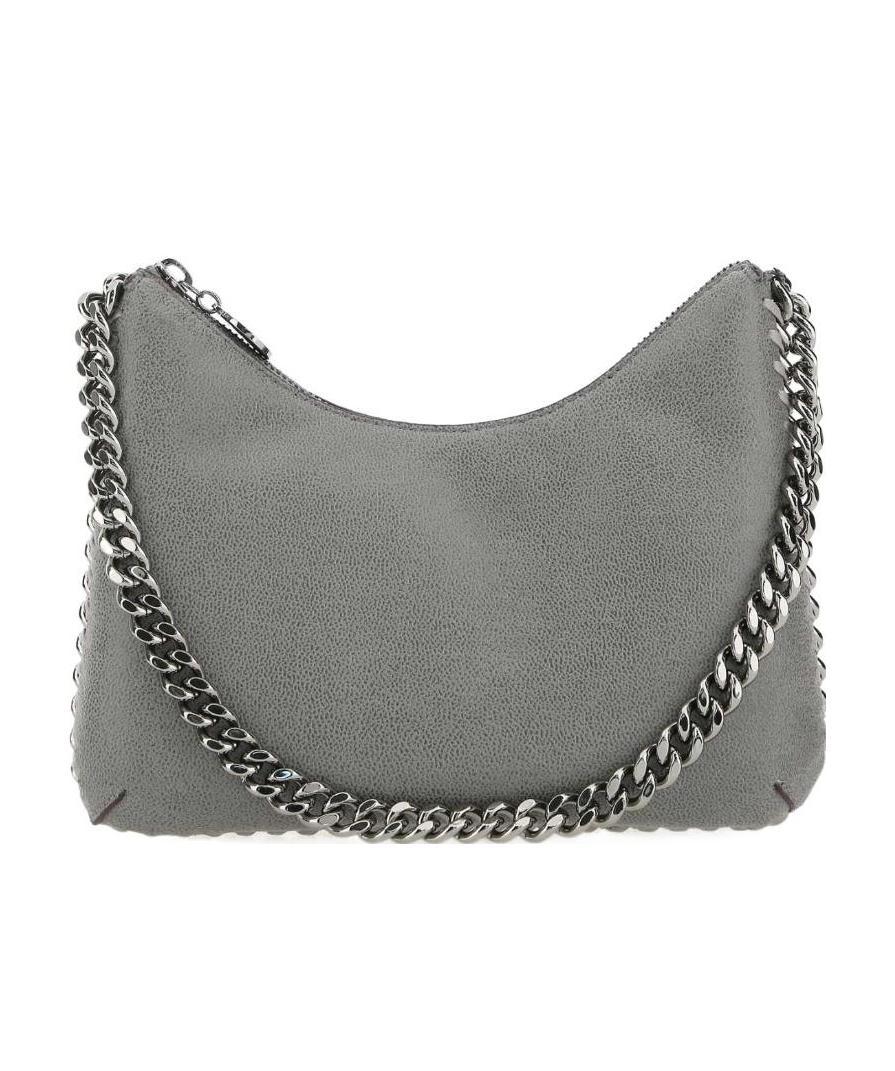 Stella Mccartney Mini Falabella Zip Shoulder Bag In Gray