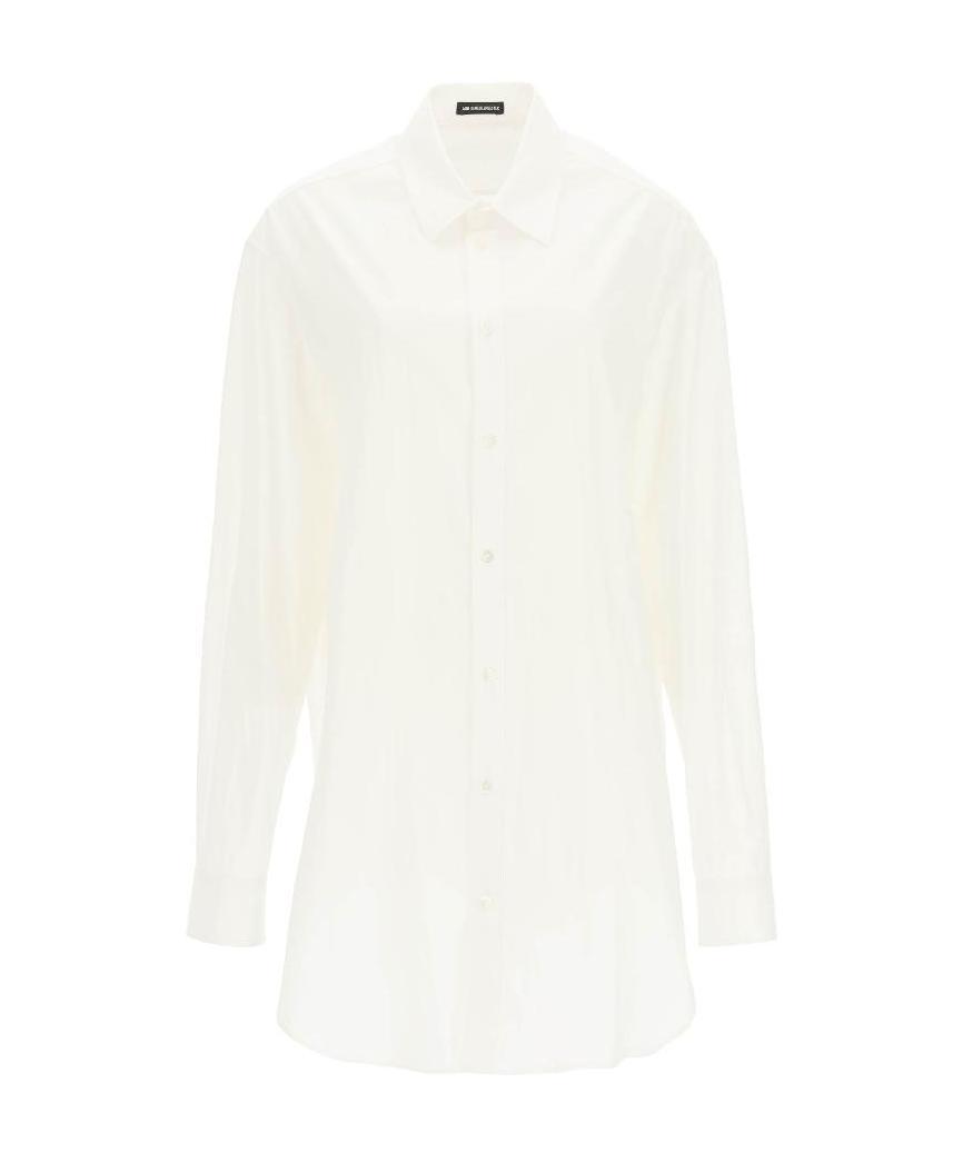 Ann Demeulemeester Extra-length Long-sleeved Shirt In White