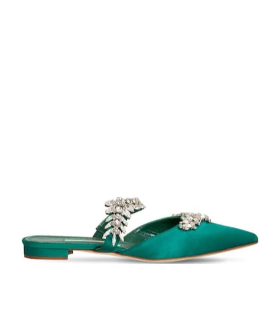 Manolo Blahnik Logo Satin Flats
